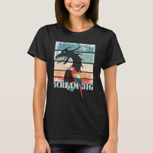 Scream Big Parrot With Dragon Shadow For T-Shirt