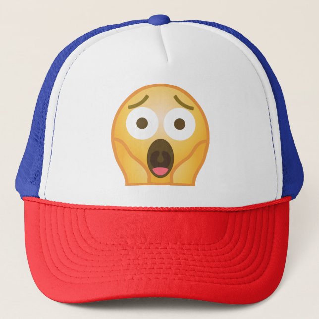 Scream Emoji Trucker Hat (Front)