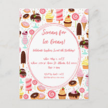 Scream for Ice Cream Girls Sweet Cute Birthday