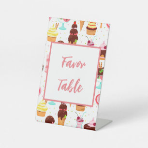 Scream for Ice Cream Girls Sweet Cute Birthday Pedestal Sign