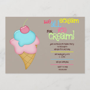 Scream For Ice Cream Invitation
