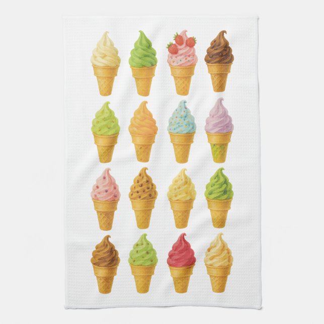 Scream for Ice Cream  Tea Towel (Vertical)