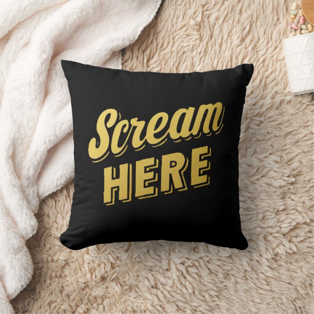 Scream here funny retro cushion (Blanket)