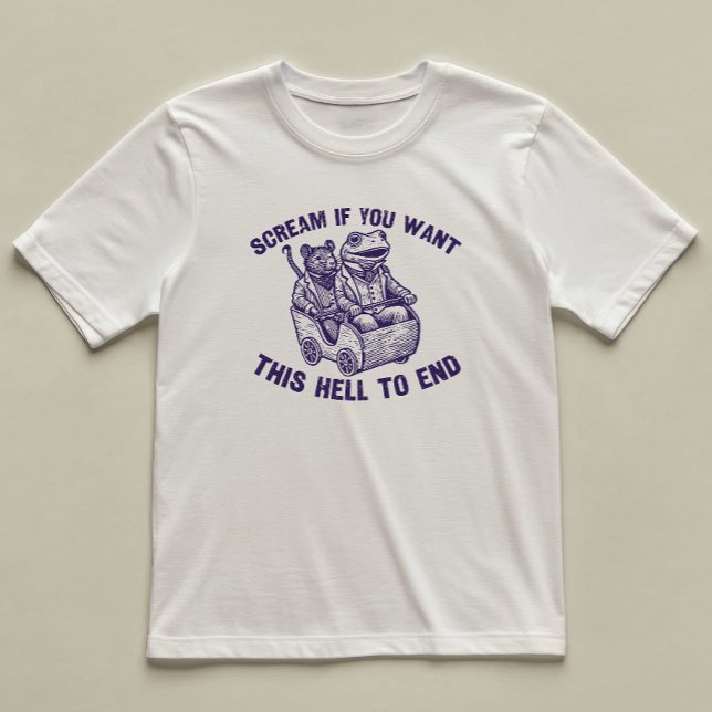 Scream If You Want Funny Illustrated Frog Rat  T-Shirt (Creator Uploaded)