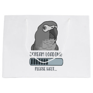 Scream Loading African grey  Large Gift Bag
