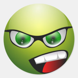 Screamin' Green Meanie Classic Round Sticker