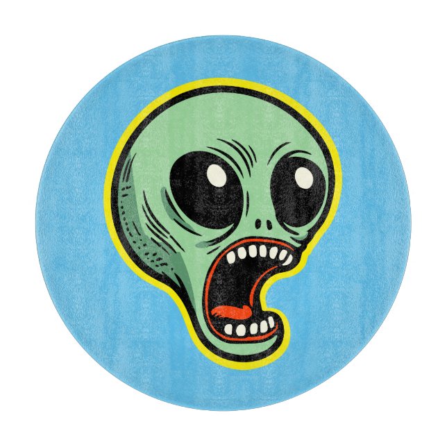 Screaming Alien Cutting Board (Front)