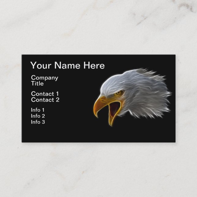 Screaming American Bald Eagle Head Business Card (Front)