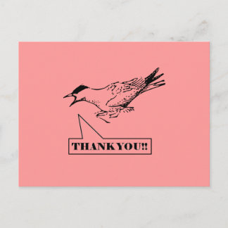 Screaming Bird Thank You Postcard