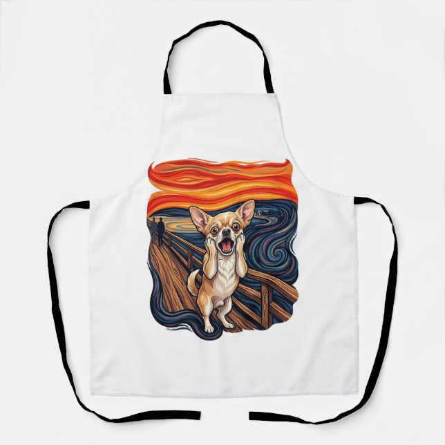 Screaming Chihuahua Dog Scream Bridge_1 Apron (Front)