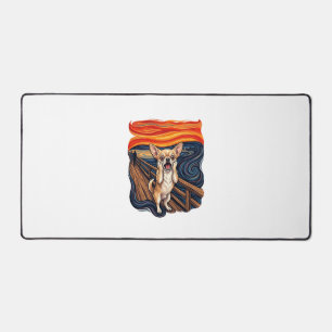 Screaming Chihuahua Dog Scream Bridge_1 Desk Mat