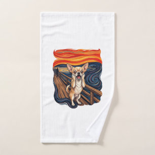 Screaming Chihuahua Dog Scream Bridge_1 Hand Towel
