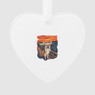 Screaming Chihuahua Dog Scream Bridge_1 Ornament