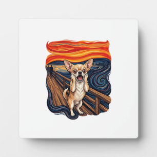 Screaming Chihuahua Dog Scream Bridge_1 Plaque