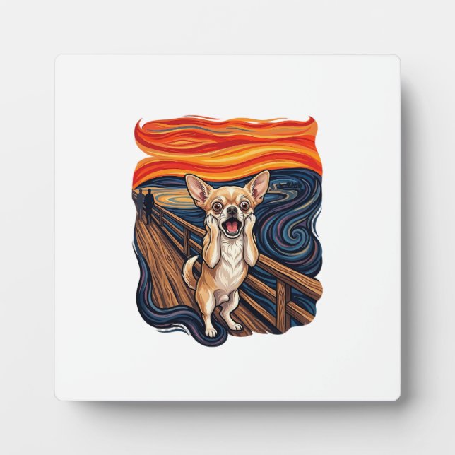 Screaming Chihuahua Dog Scream Bridge_1 Plaque (Front)