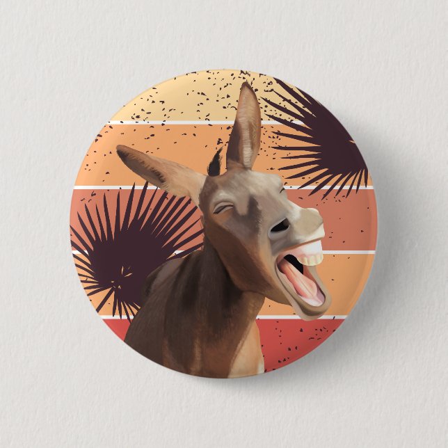 Screaming Donkey Summer Vibes 6 Cm Round Badge (Front)