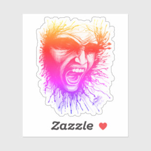 Screaming Face Sticker