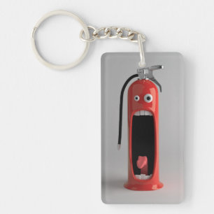 Screaming Fire Extinguisher Acrylic Keychain