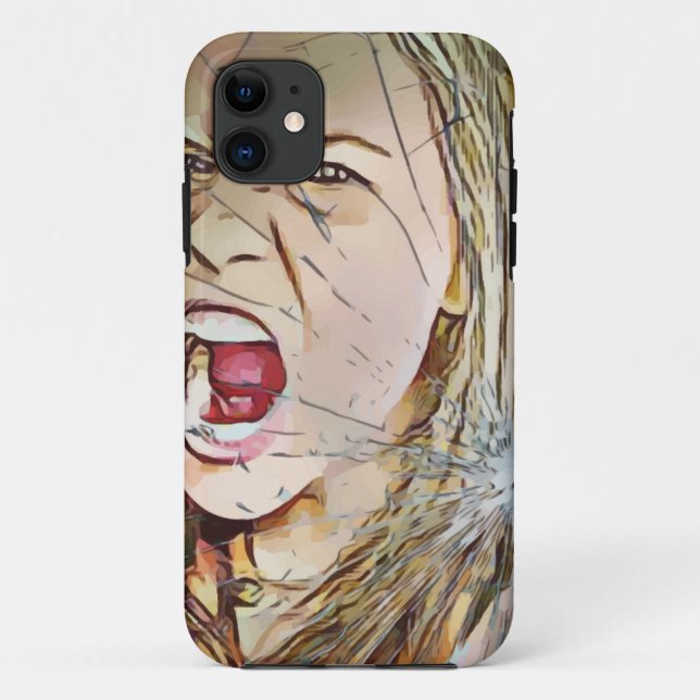 screaming,girl,girls,screaming girl, broken glass  Case-Mate iPhone case (Back)