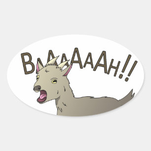 Screaming Goat Doodle Noodle Designs Oval Sticker