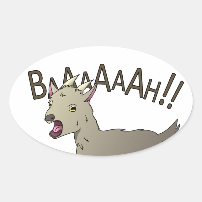 Screaming Goat Doodle Noodle Designs Oval Sticker (Front)