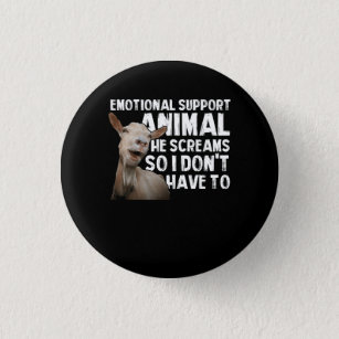 Screaming Goat Emotional Support Animal Goat Owner 3 Cm Round Badge
