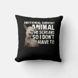 Screaming Goat Emotional Support Animal Goat Owner Cushion