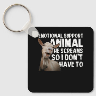 Screaming Goat Emotional Support Animal Goat Owner Key Ring