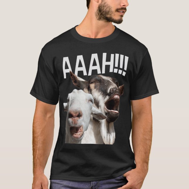 Screaming Goats AAAH Funny Crazy Goat Lover T-Shirt (Front)