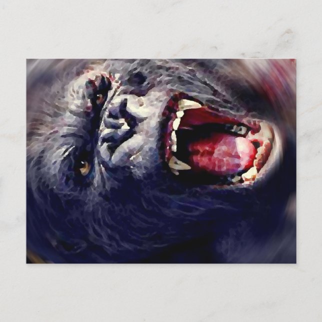 Screaming Gorilla Postcard (Front)