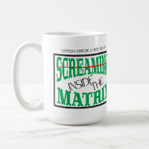Screaming Inside Glitch Art Cyberpunk Typography Coffee Mug