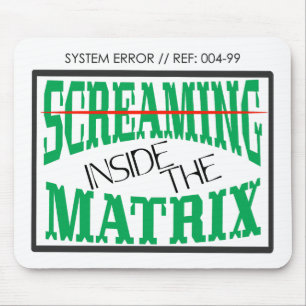 Screaming Inside Glitch Art Cyberpunk Typography Mouse Mat