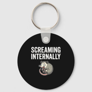 Screaming Internally Funny Ossum Anxiety Meme Key Ring