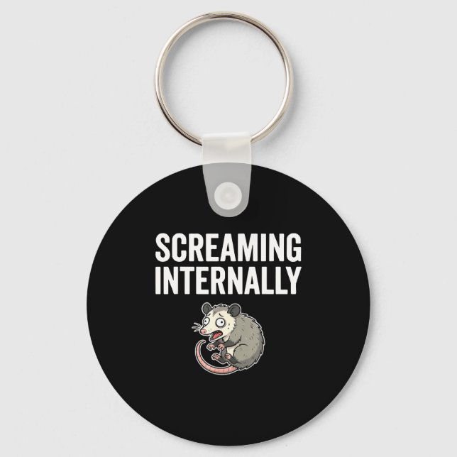 Screaming Internally Funny Ossum Anxiety Meme  Key Ring (Front)