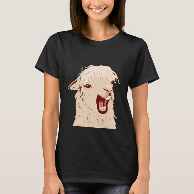 Screaming Llama Alpaca Boy  Girl  Kids T-Shirt (Front)