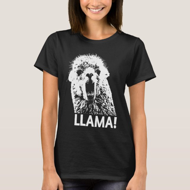 Screaming Llama   No Drama Alpaca T-Shirt (Front)