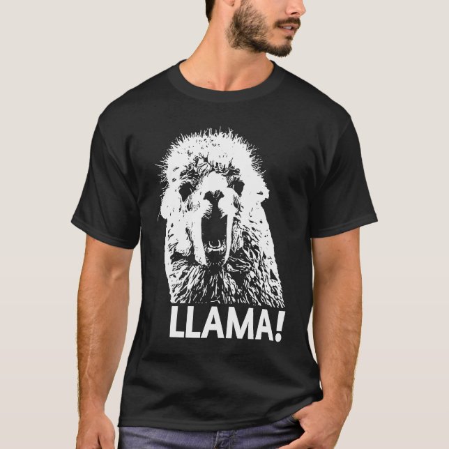 Screaming Llama   No Drama Alpaca T-Shirt (Front)