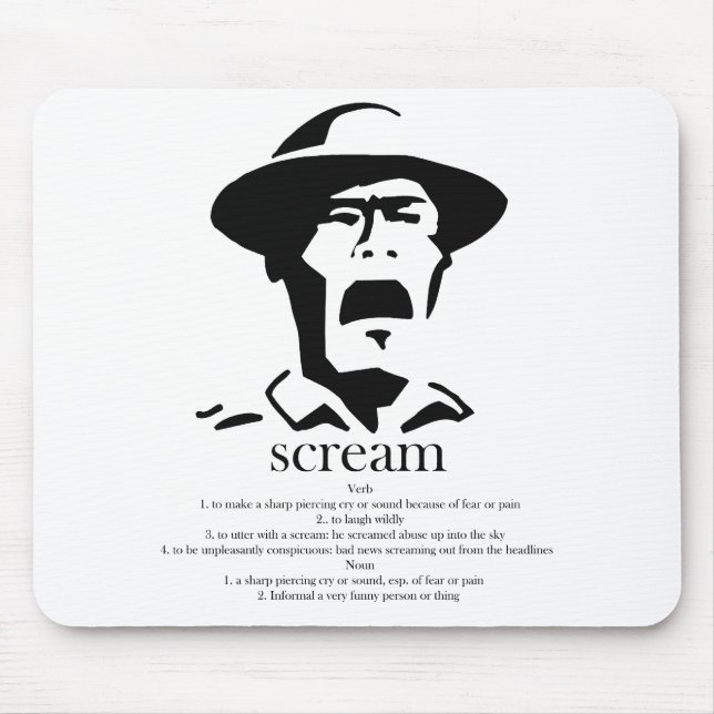 screaming man with definition mouse mat (Front)