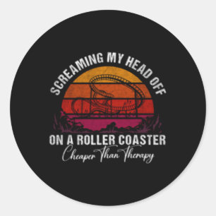 Screaming On A Roller Coaster Roller Coaster Classic Round Sticker