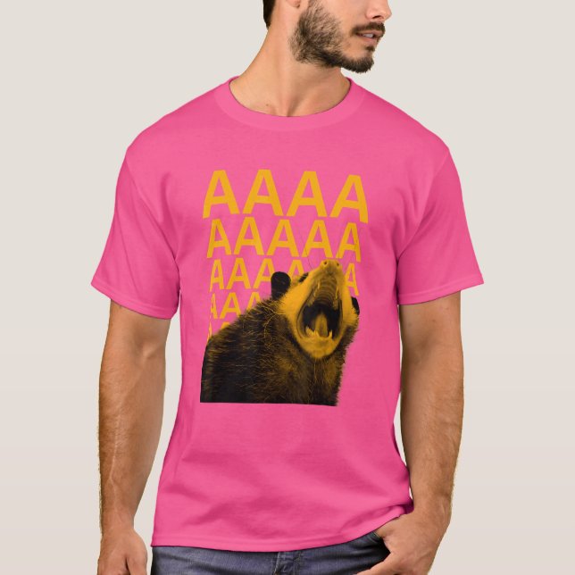 Screaming Possum Aaaa Cute Funny Opossum Dank Meme T-Shirt (Front)