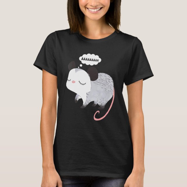 Screaming Possum Aaaa Cute Opossum Dank Meme Men W T-Shirt (Front)