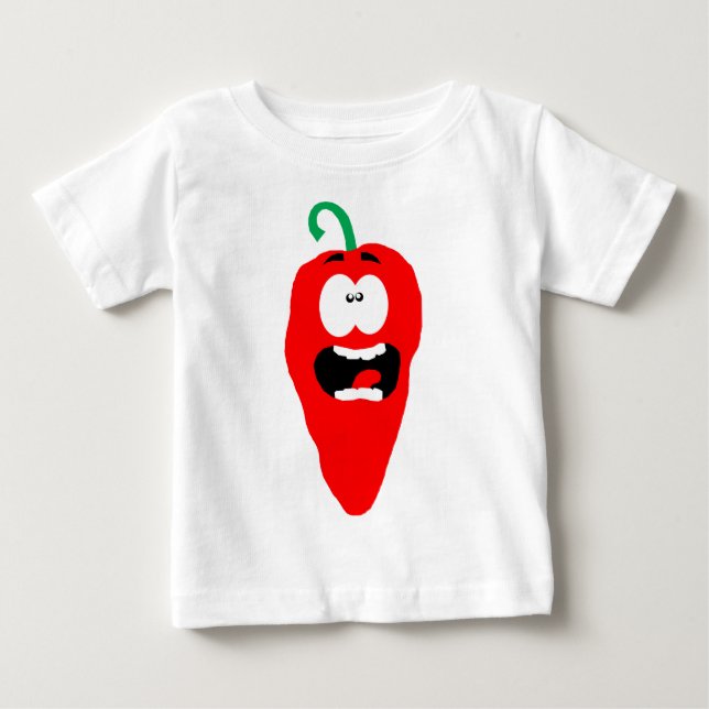 Screaming Red Hot Chilli Pepper Baby T-Shirt (Front)