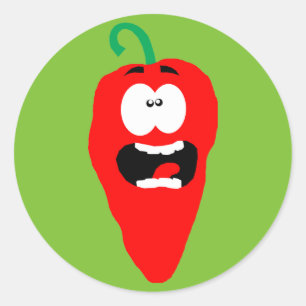 Screaming Red Hot Chilli Pepper Classic Round Sticker