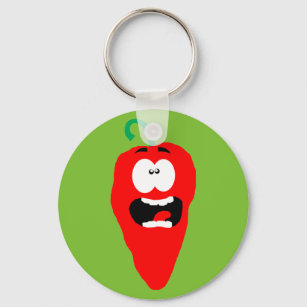 Screaming Red Hot Chilli Pepper Key Ring
