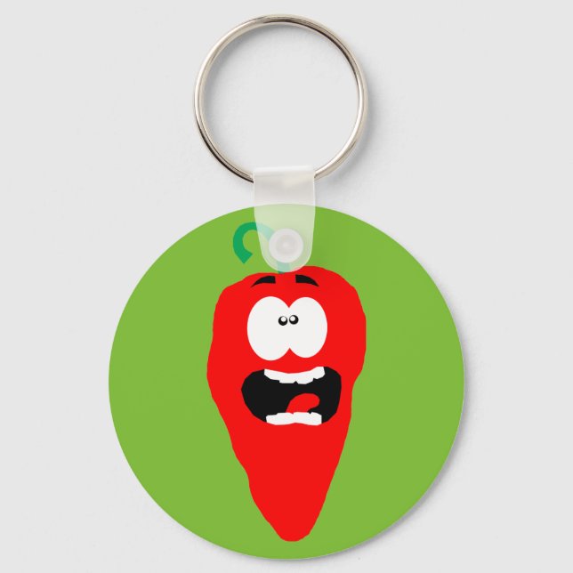 Screaming Red Hot Chilli Pepper Key Ring (Front)