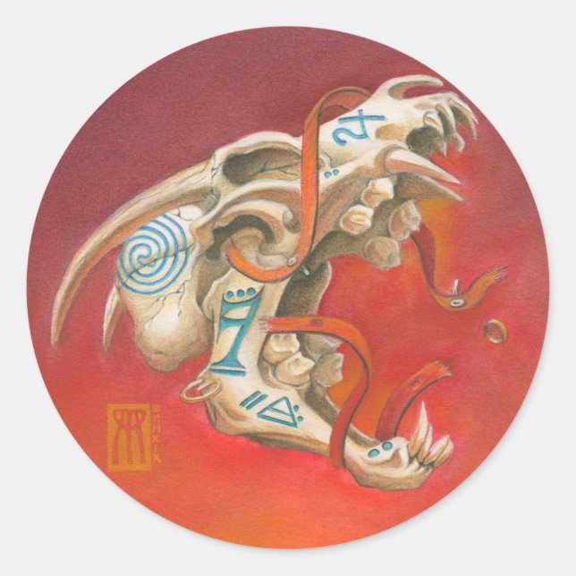 Screaming Skull Classic Round Sticker (Front)