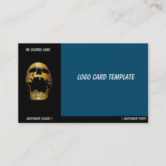 Screaming Skull - Gold Skull Logo Business Card