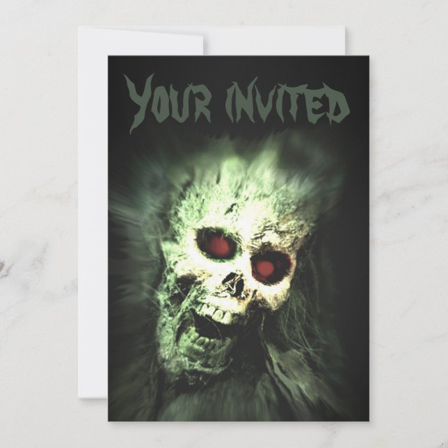 Screaming Skull Halloween Party Invitations (Front)