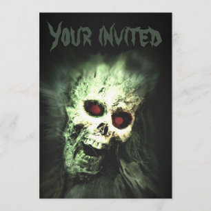 Screaming Skull Halloween Party Invitations