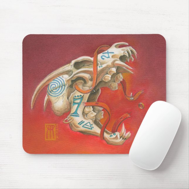 Screaming Skull Mouse Mat (With Mouse)